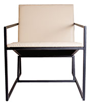 White Leather Gravity Seat  Black Arched Style Chair