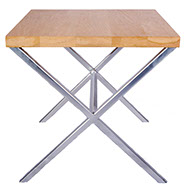 Oak Top Shelf  Chrome Effect X Side Table