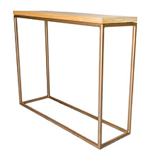 Oak Top Gold Frame Console Table