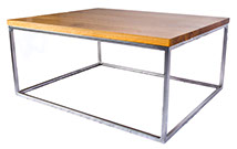 Oak Top  Chrome Effect Coffee Table