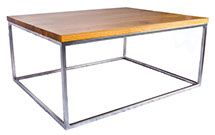 Oak Top  Chrome Effect Coffee Table