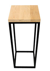 Solid Oak Top   Black Frame Hall Table