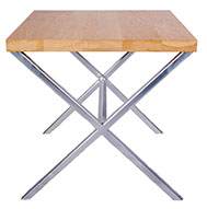 Oak Top Shelf Chrome Effect X Side Table