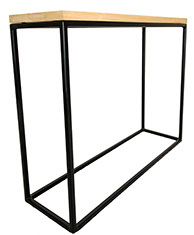 Oak Top  Black Frame Console Table