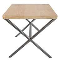 Oak Top Gun Metal Grey X Side Table