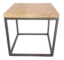 Oak Top Gun Metal Grey Side Table